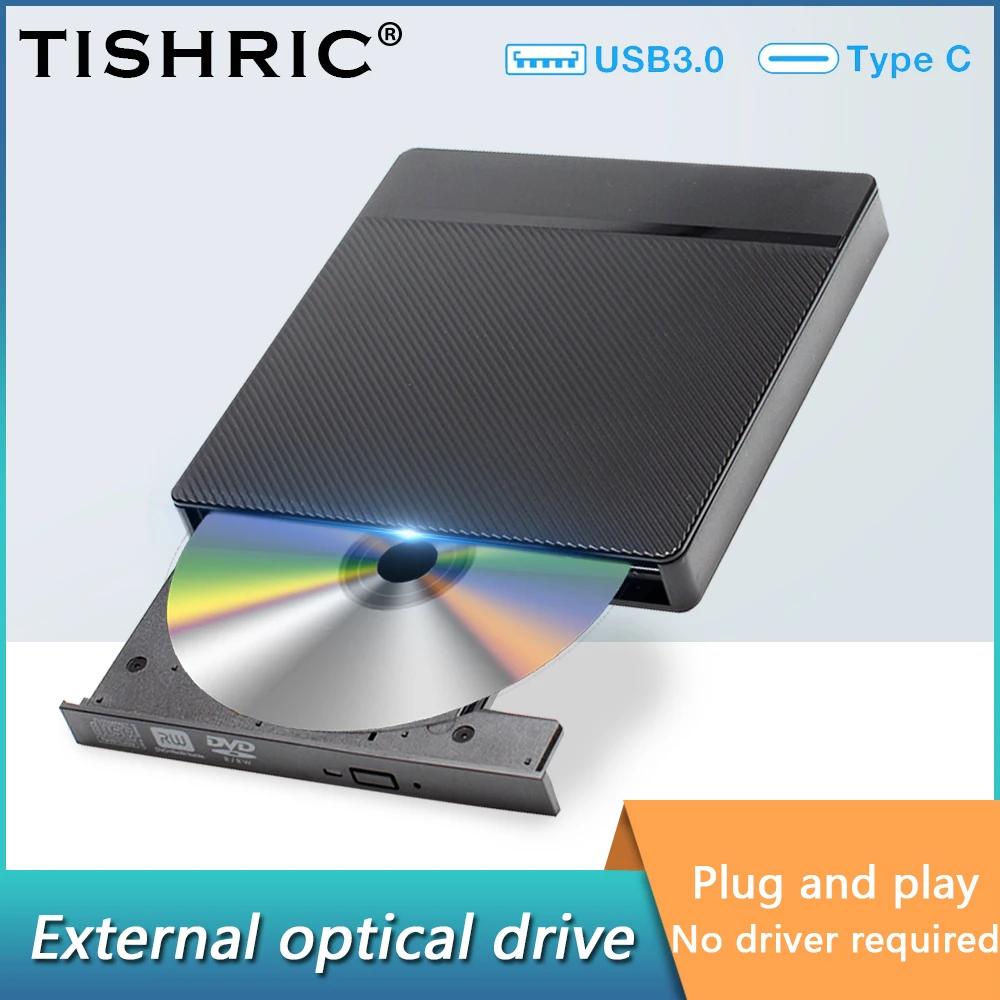 TISHRIC C Ÿ USB 3.0  DVD CD ̺ ÷̾,  , PC ,  CD DVD , ƺ Ʈ ũž